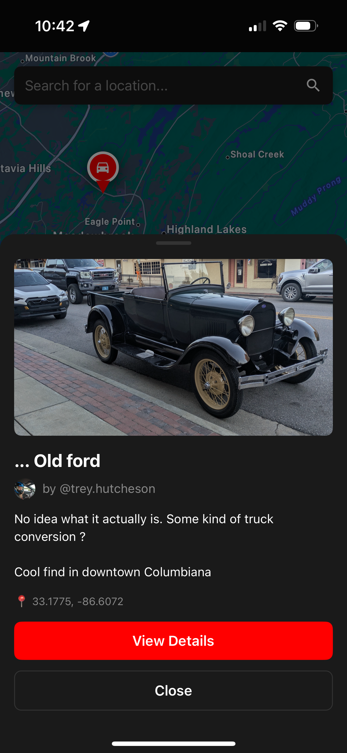 Builds app car spotting